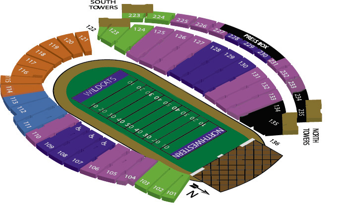 Northwestern Football Field Seating Chart
